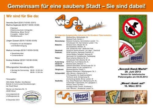 Abfallkalender 2013 - ASG Wesel