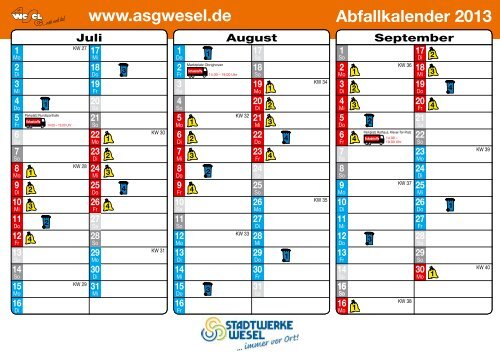 Abfallkalender 2013 - ASG Wesel