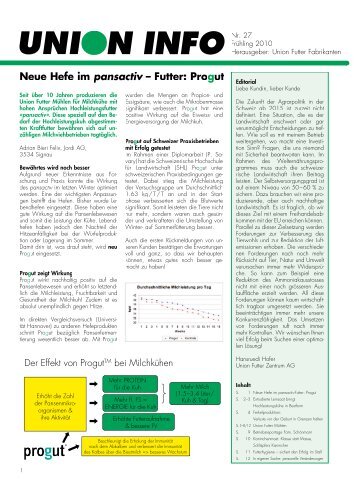 Neue Hefe im pansactiv – Futter - Weibel und Co. AG