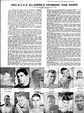 1963 nca,a. all-america swimming team named - Archbishop Wood ...