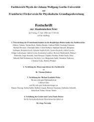 Fachbereich Physik der Johann Wolfgang Goethe-Universit¨at
