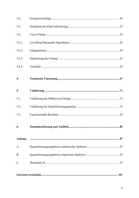 Quantitative Analyse von Protein-Massenspektren