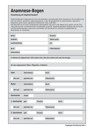 Anamnese-Bogen