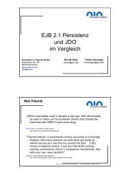 EJB 2.1 Persistenz und JDO im Vergleich - Orientation in Objects ...