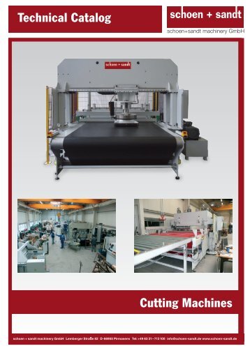 Technical Catalog Cutting Machines - schoen + sandt machinery