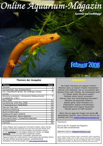 Online Aquarium Online Aquarium-Magazin kostenlos und ...