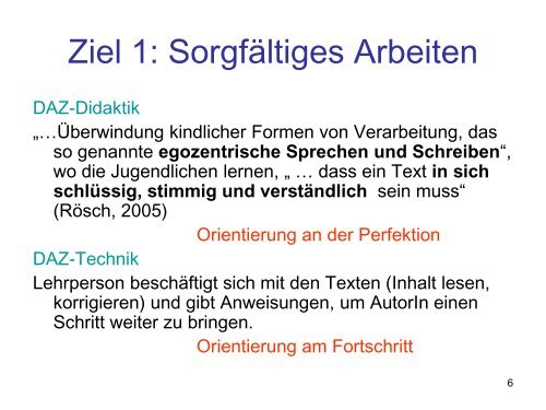 Deutsch als Zweitsprache - DaZ Deutsch für alle - Literalität