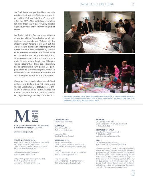 M das Magazin für Wirtschaft und Gesellschaft - Darmstadt No. 03 2020