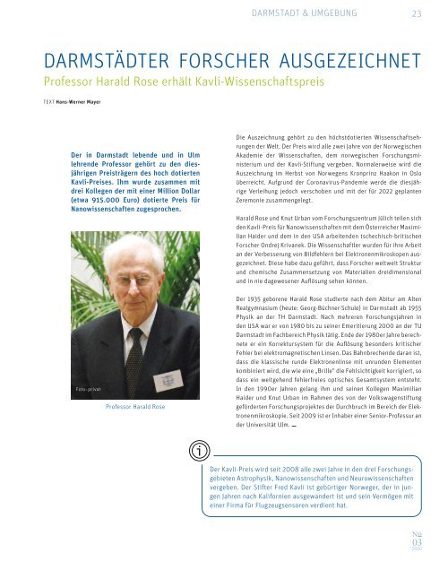 M das Magazin für Wirtschaft und Gesellschaft - Darmstadt No. 03 2020