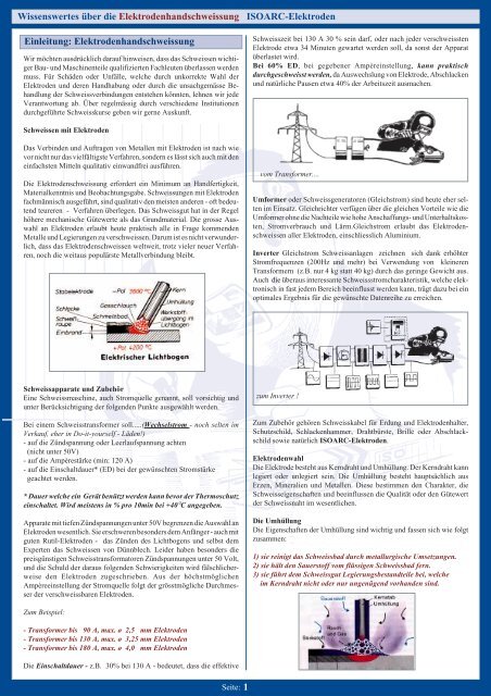 ISOARC/ISOFIL Kataloge 2 - ISO Schweisstechnik AG