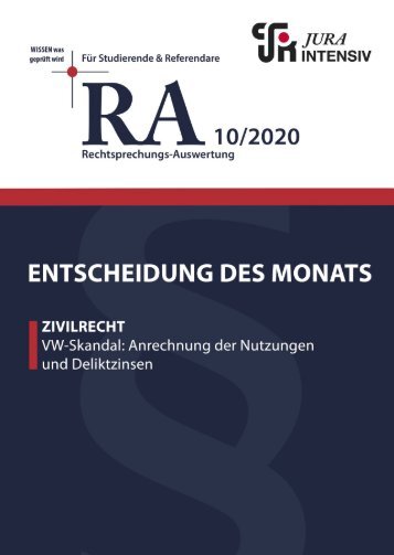 RA 10/2020 - Entscheidung des Monats