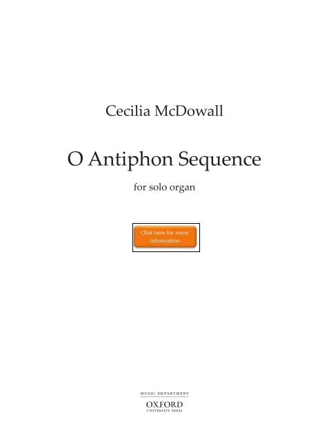 Cecilia McDowall O Antiphon Sequence