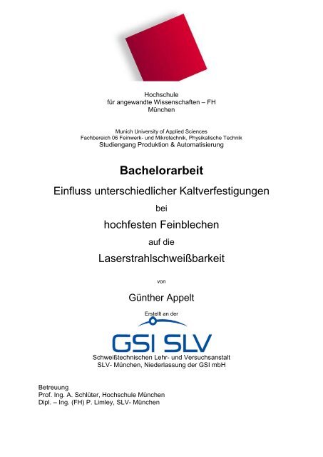 Bachelorarbeit - Hochschule München