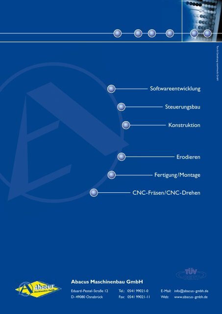 Imagebroschüre der Abacus Maschinenbau GmbH