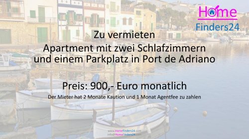 Zu vermieten diese 2-Zimmer-Wohnung mit Meerblick in Port Adriano in El Toro. (AP0029)