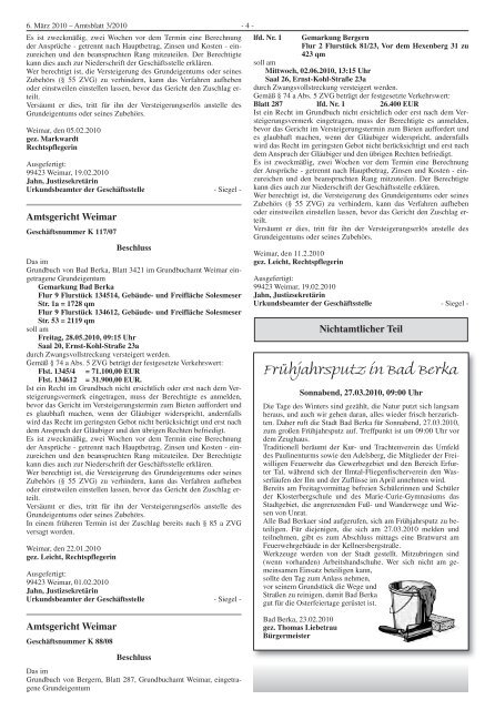 Amtsblatt der Stadt Bad Berka - Kurstadt Bad Berka
