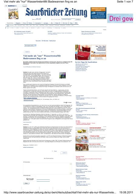 Saarbrucker Zeitung Kneipp Bund E V