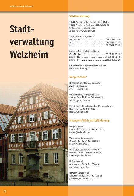 Adressbuch Stadt Welzheim - Welzheim-Info