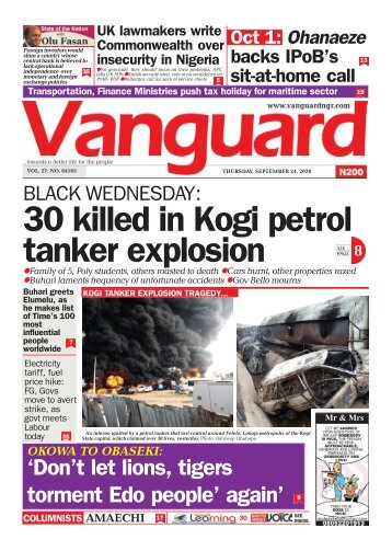 24092020 - BLACK WEDNESDAY: 30 killed in Kogi petrol tanker explosion