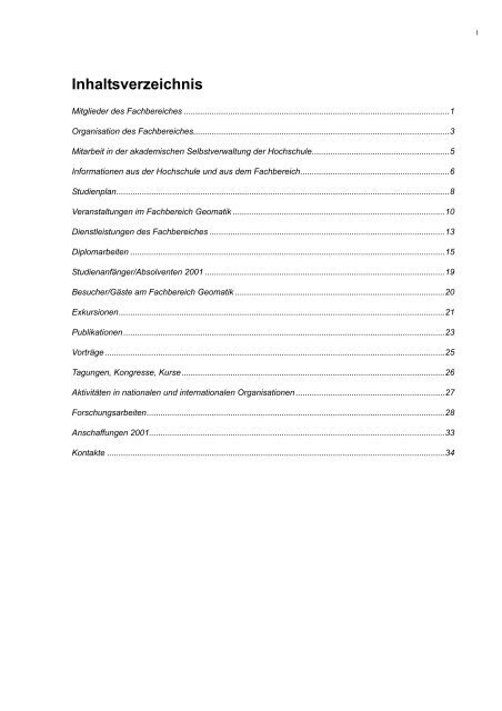 Fachbereich Geomatik - HafenCity Universität Hamburg