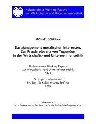 MICHAEL SCHRAMM Das Management moralischer Interessen. Zur ...