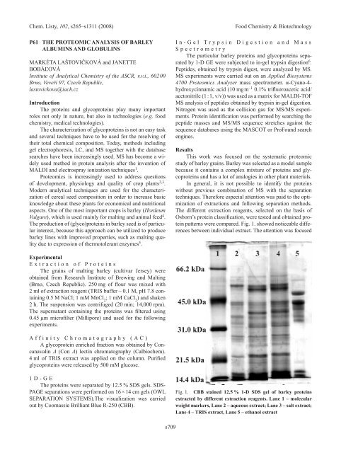 3. FOOD ChEMISTRy & bIOTEChNOLOGy 3.1. Lectures