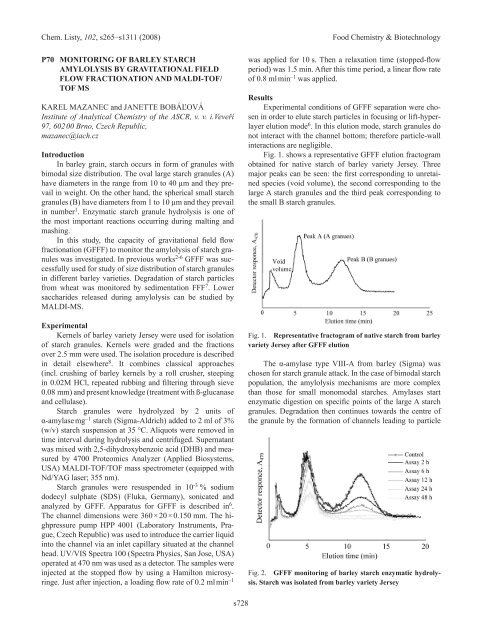 3. FOOD ChEMISTRy & bIOTEChNOLOGy 3.1. Lectures