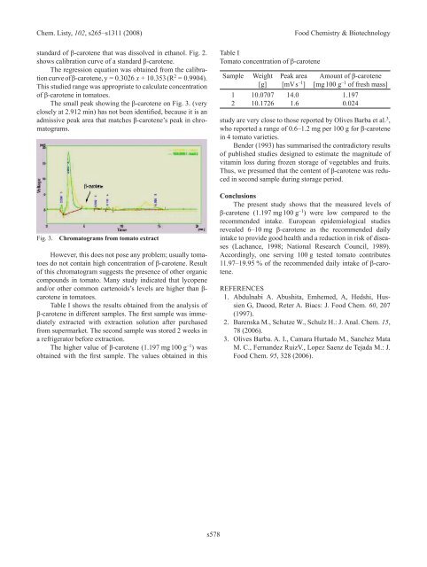 3. FOOD ChEMISTRy & bIOTEChNOLOGy 3.1. Lectures