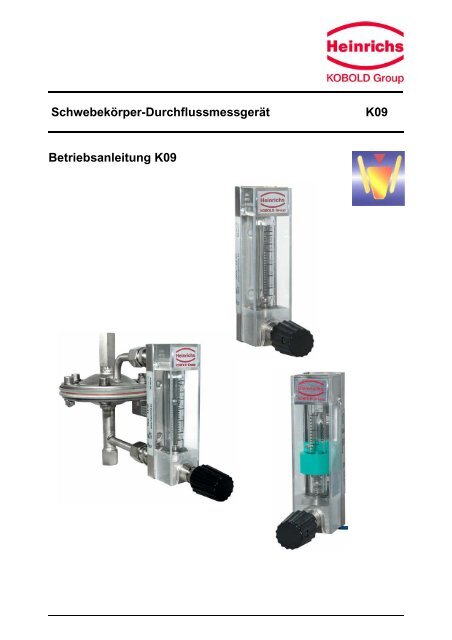 Schwebekörper-Durchflussmessgerät K09 ... - Adinco bv