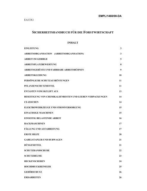 sicherheitshandbuch für die forstwirtschaft - Copa-Cogeca