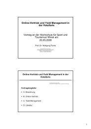 Online-Vertrieb und Yield Management in der Hotellerie Vortrag an ...