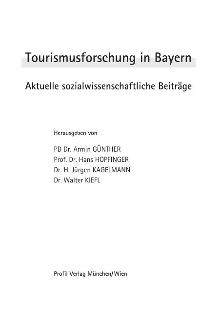 Tourismusforschung in Bayern