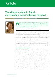 The slippery slope to fraud: commentary from Catherine Schrand