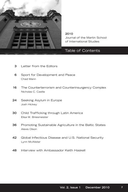 Journal of the Martin School of International Studies