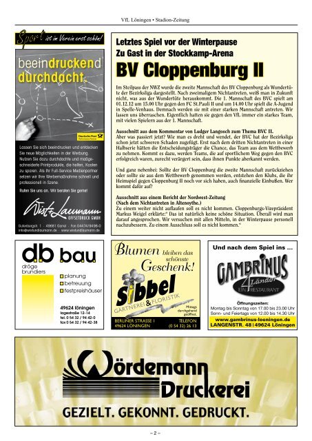 BV Cloppenburg II - VfL Löningen