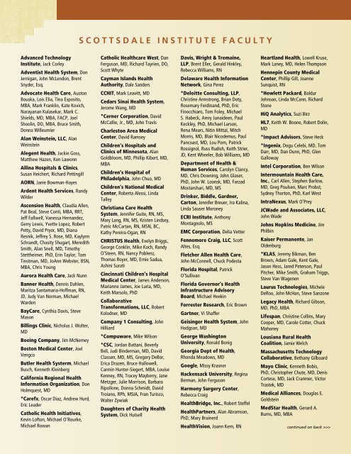 Scottsdale Institute Faculty