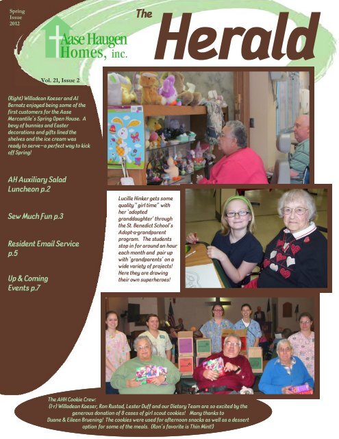 Sewing Club Cont From P 3 Aase Haugen Homes Inc - Nursing Home Decorah Iowa Sewing Club Cont From P 3 Aase Haugen Homes Inc - Nursing Home Decorah Iowa