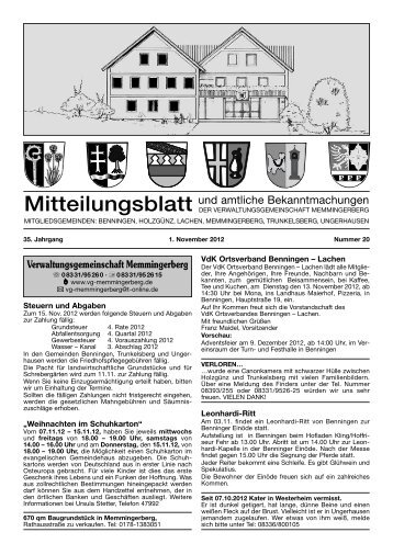 Drittletztes Mitteilungsblatt - Verwaltungsgemeinschaft ...