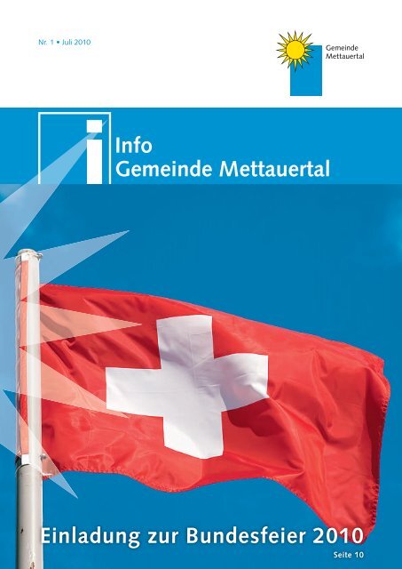 Info Gemeinde Mettauertal Einladung zur Bundesfeier 2010