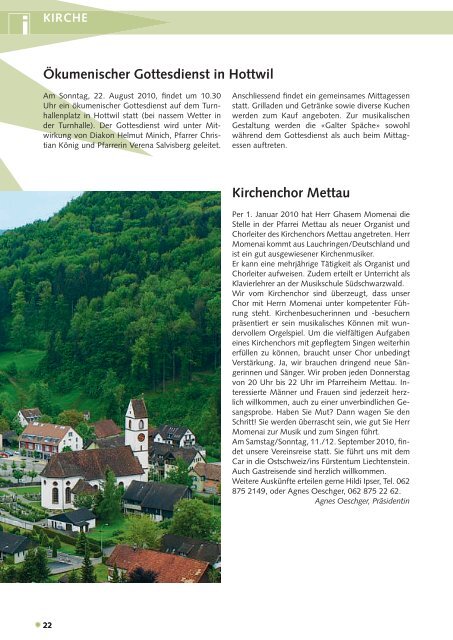 Info Gemeinde Mettauertal Einladung zur Bundesfeier 2010