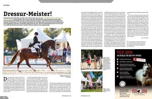 Pferd+Sport 10/20 - Sport | Landesmeisterschaften Dressur – die Ergebnisse 