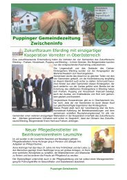 Puppinger Gemeindezeitung Zwischeninfo