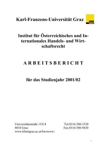 Arbeitsbericht für das Studienjahr 2001/02 - Karl-Franzens ...