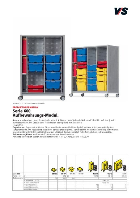 Serie 600 Aufbewahrungs-Modul. - VS