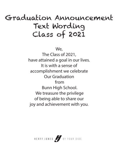 SENIOR GRADUATION PACKET -  BUNN HS - CLASS OF 2021