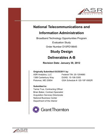 Study Design - National Telecommunications and Information ...