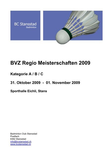 BVZ Regio Meisterschaften - Badminton Club Stansstad
