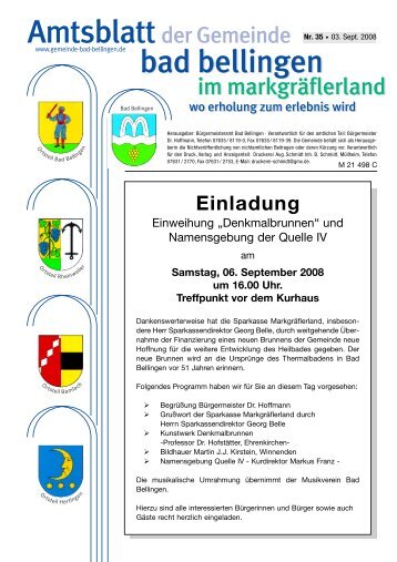 Einladung - Gemeinde Bad Bellingen