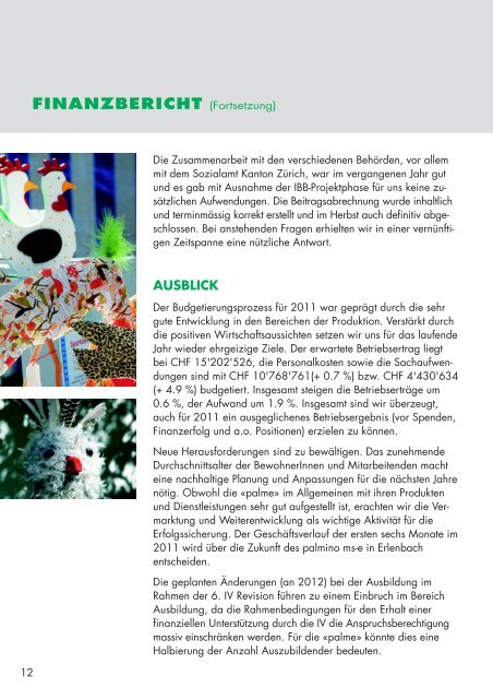 JAHRESBERICHT 2010 - Stiftung zur Palme