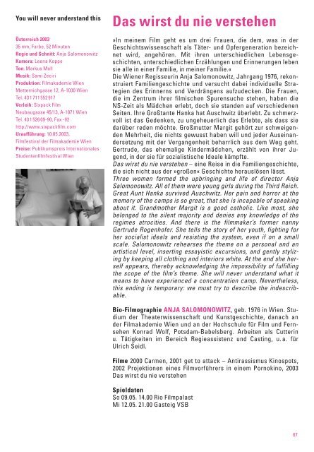 Katalog 2004 - DOK.fest München